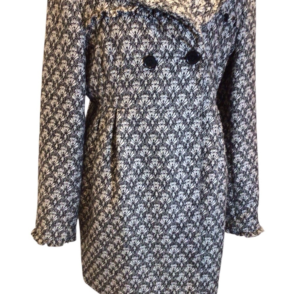 Honee Women’s Patterned Wool Blend Peacoat Jacket Size L Double Breasted Lined - Picture 4 of 11